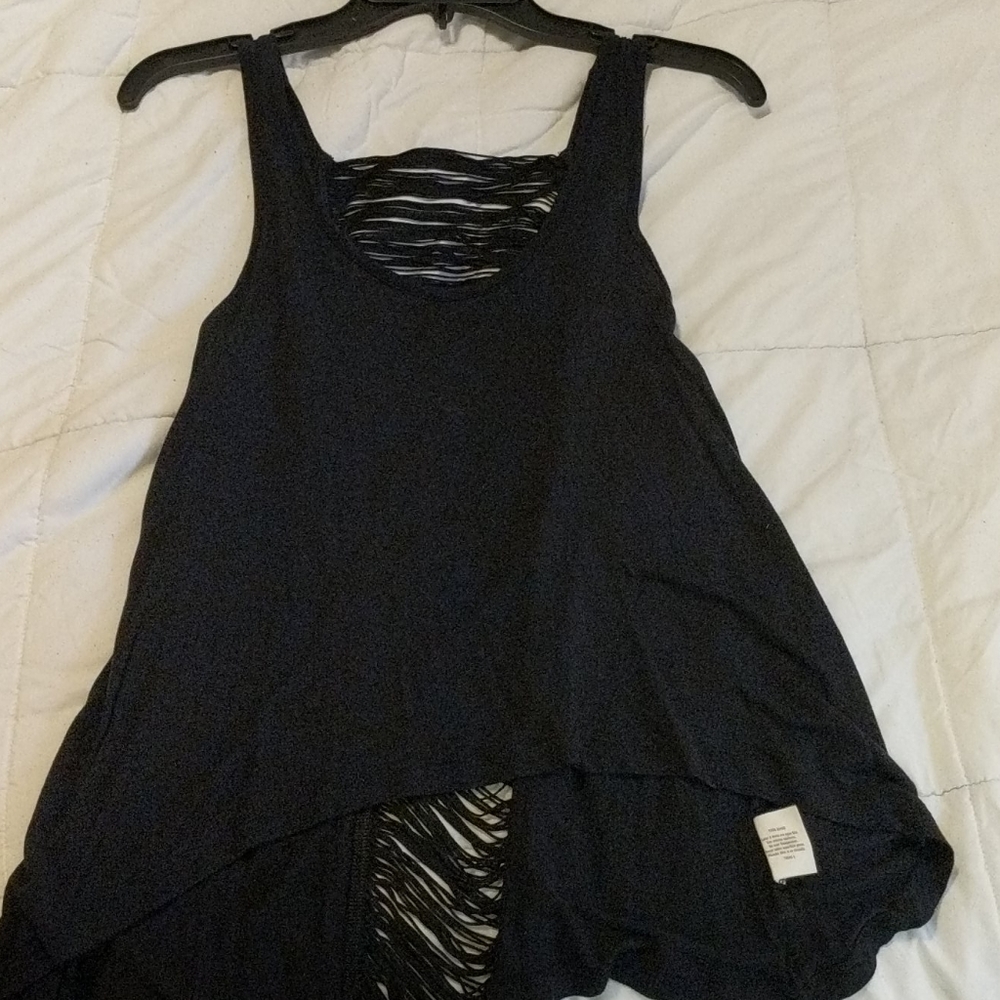 Sheer black peekaboo tank